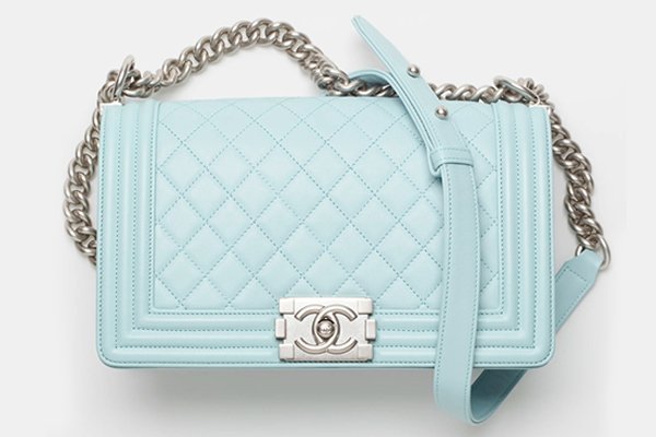 Baby blue chanel boy on sale bag