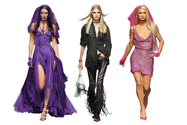 Versace Spring 2023: Goths, Brides, and Directional Purple