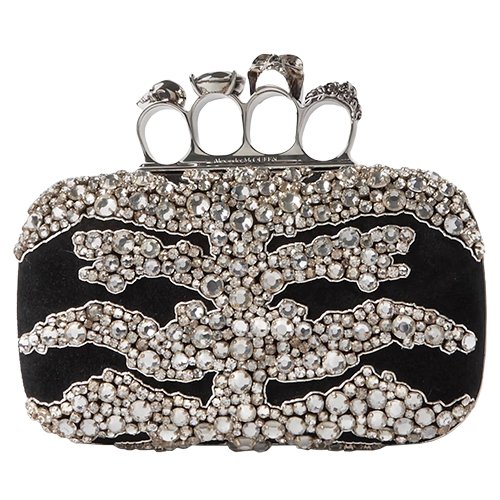 3. ALEXANDER MCQUEEN, FOUR<br />
RING EMBELLISHED SUEDE<br />
CLUTCH