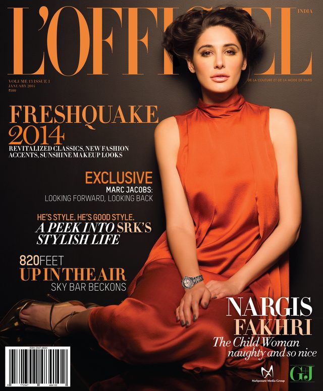 L’Officiel India cover January 2014 – Nargis Fakhri