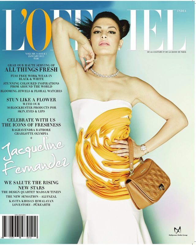 L’Officiel India cover January 2015 – Jacqueline Fernandez
