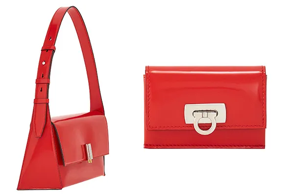 FERRAGAMO GEOMETRIC<br />
MEDIUM SHOULDER BAG &<br />
CREDIT CARD HOLDER WITH<br />
GANCINI CLASP