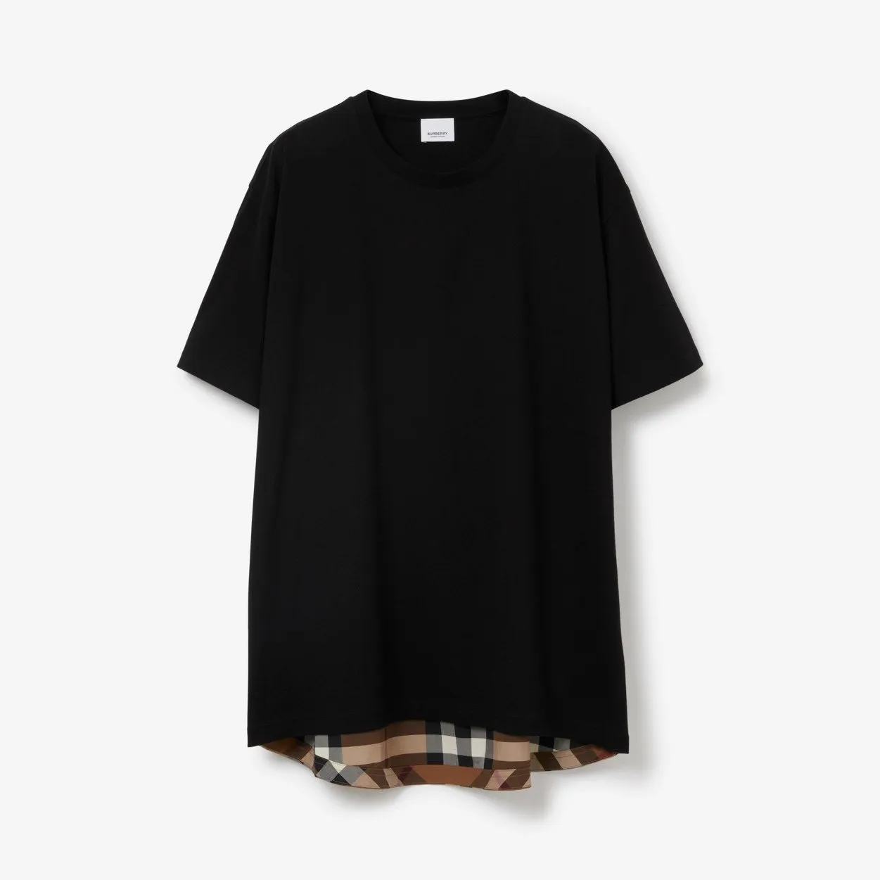 Burberry, check panel cotton oversized t-shirt, approx, ₹ 48,900