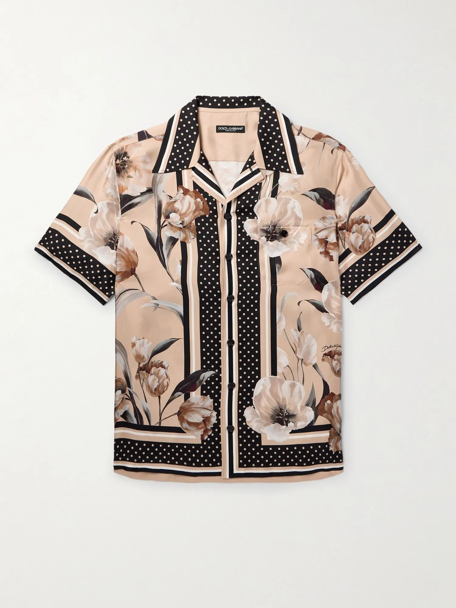 DOLCE & GABBANA, Camp-Collar Floral-Print Silk-Twill Shirt, approx. ₹ 1,76,550