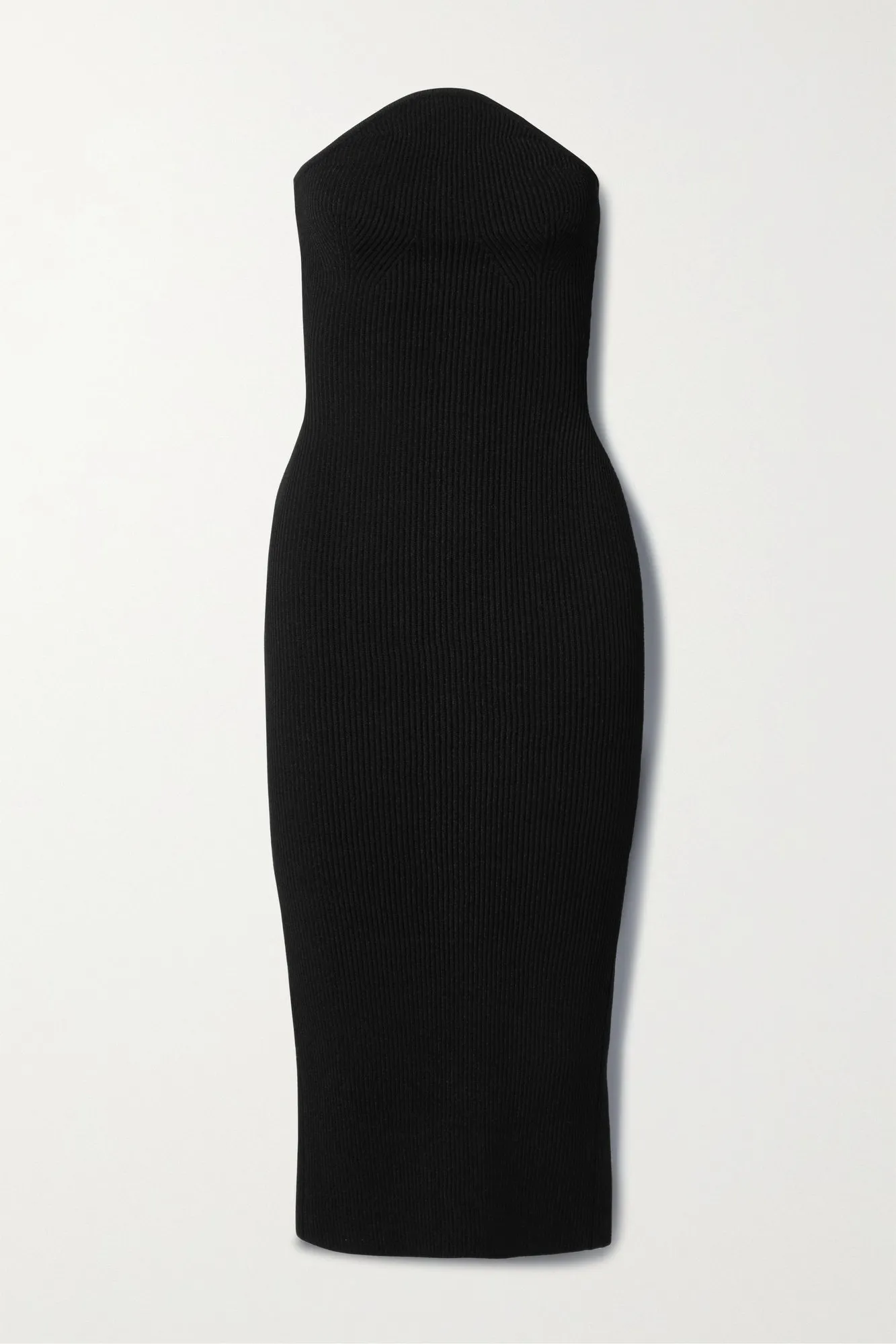 KHAITE, rumer strapless ribbed-knit midi dress, approx, ₹ 1,60,000