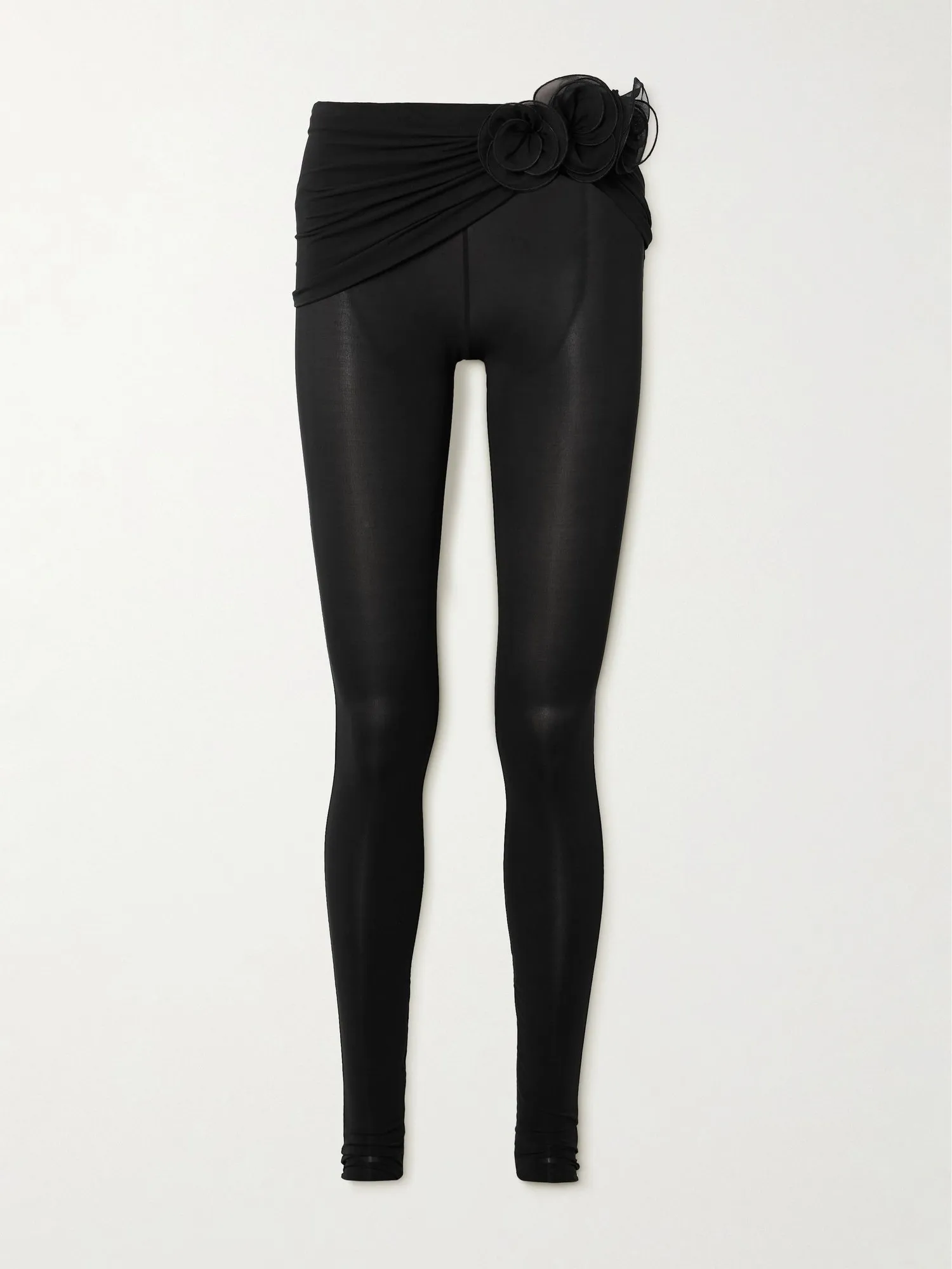 MAGDA BUTRYM, Floral-appliquéd silk georgette-trimmed jersey pants, approx. ₹ 99,230