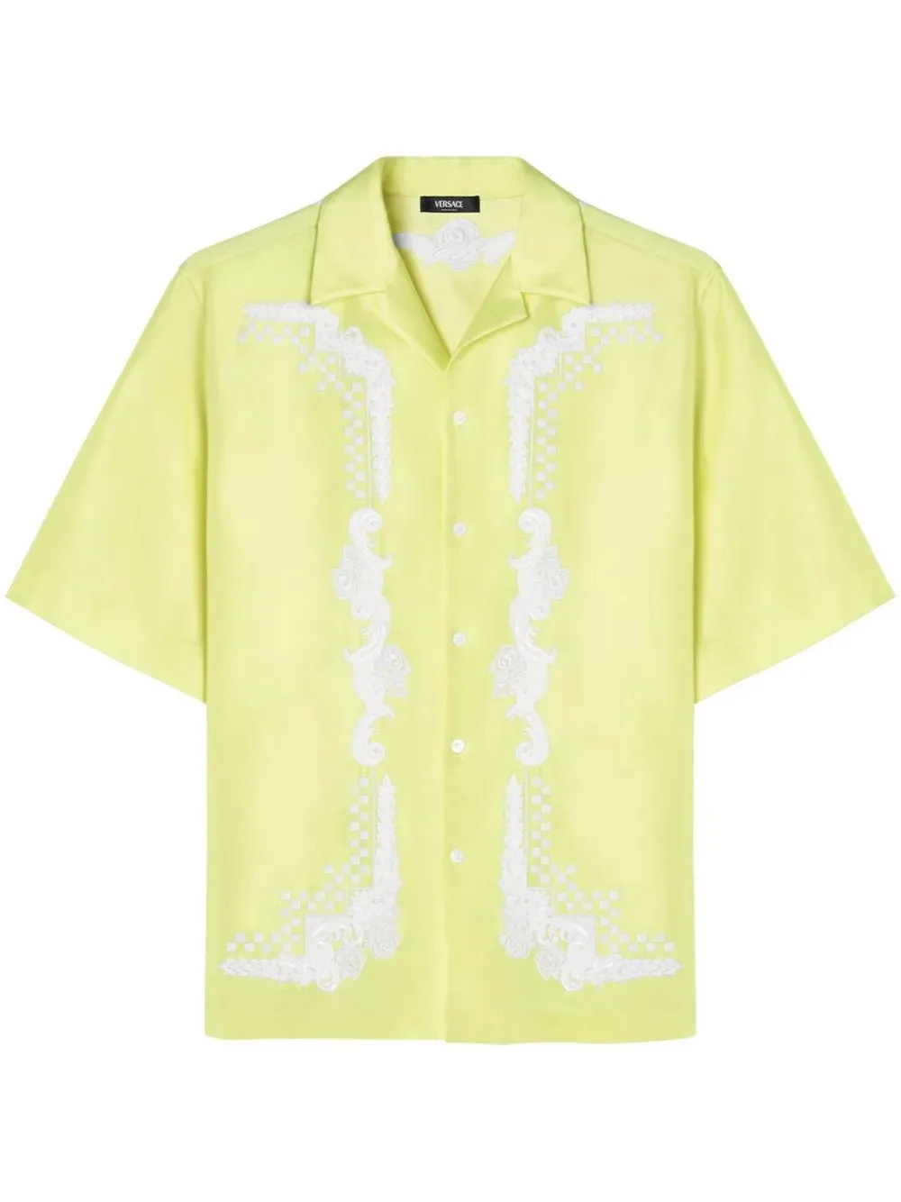 Versace, Floral-Embroidered Short-Sleeve Shirt, approx. Rs. 4,47,927