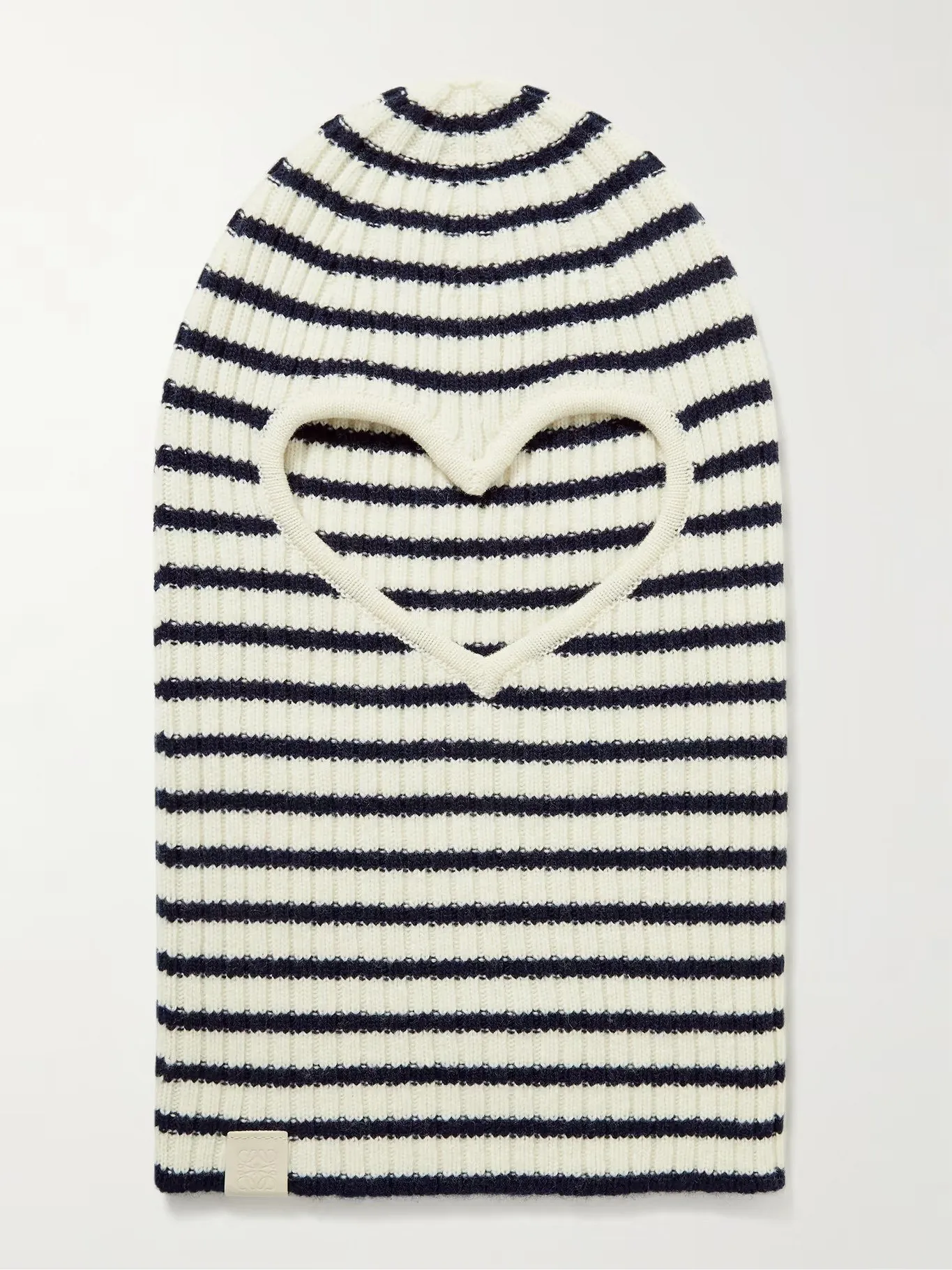 LOEWE, Heart Logo-Appliquéd Striped Ribbed Wool Balaclava, approx. ₹23,500