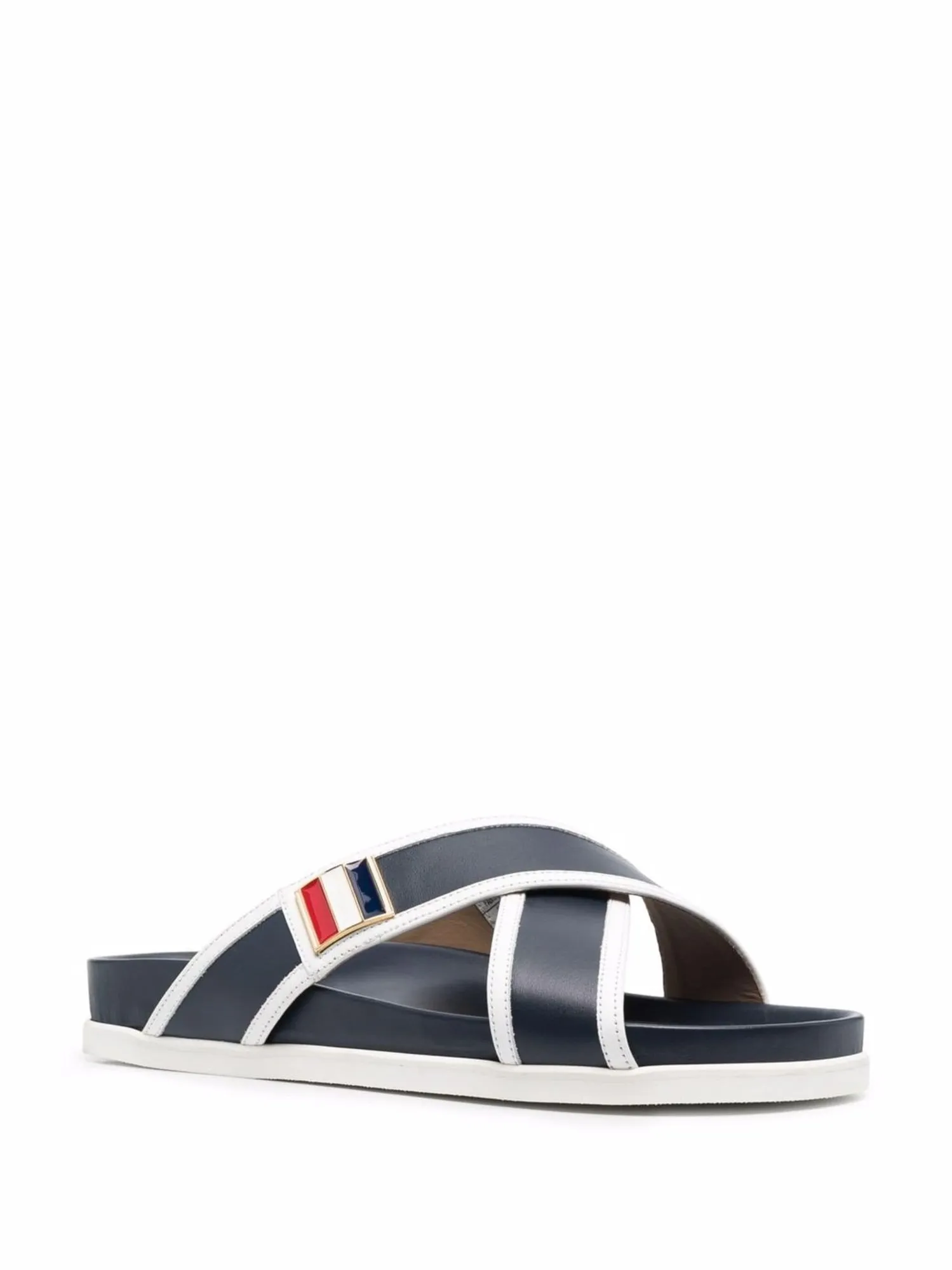 THOM BROWNE, RWB-buckle crossover-strap sandals, approx. ₹ 1,02,860