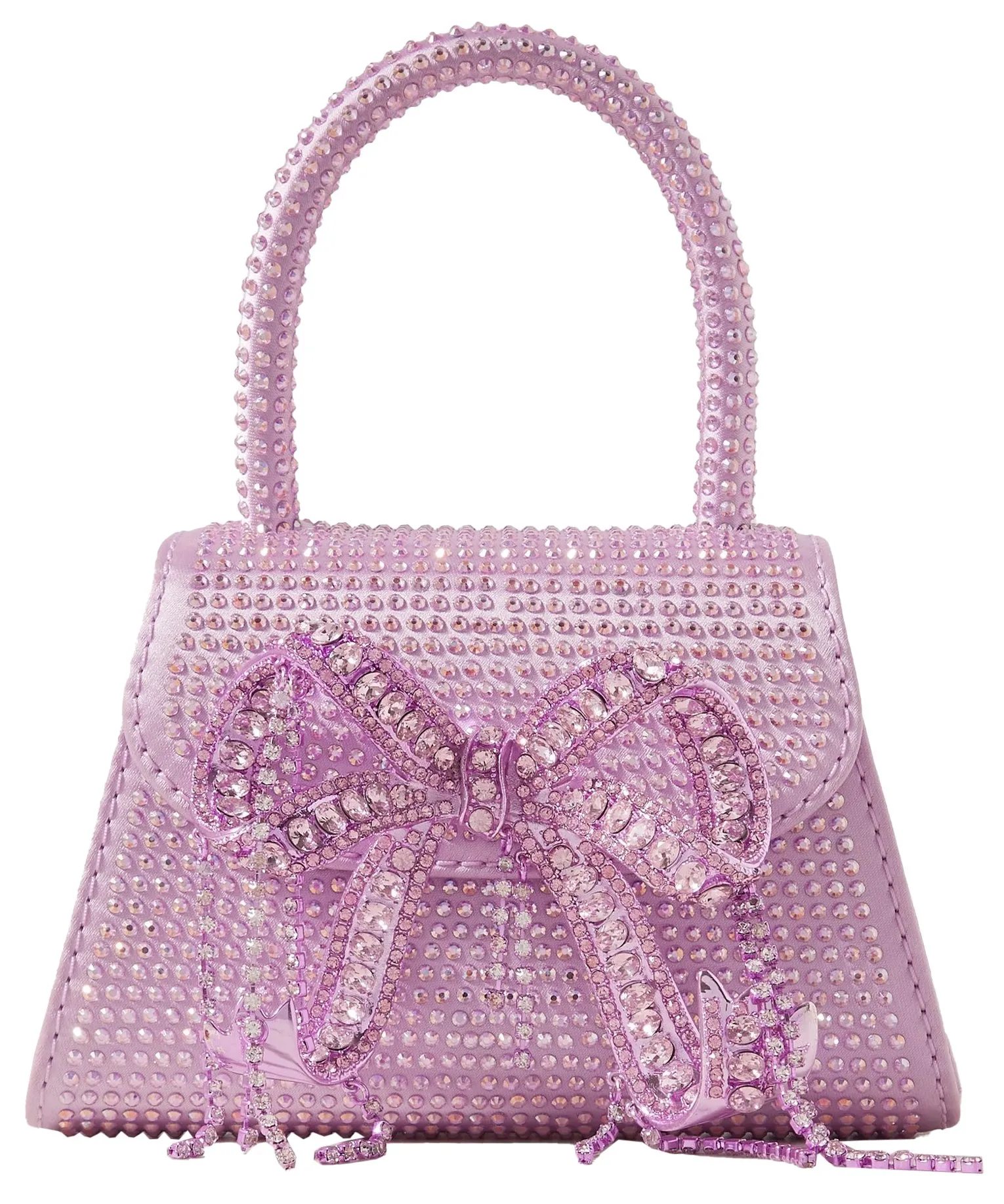 SELF-PORTRAIT – THE

MICRO BOW MINI CRYSTAL-
EMBELLISHED SILK TOTE