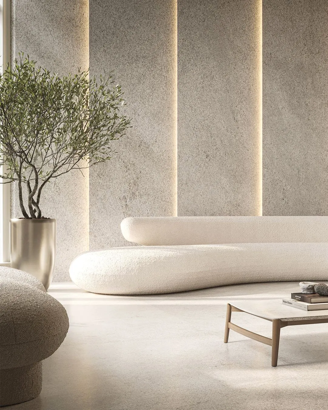 Warm Natural Stone & Textured Finishes